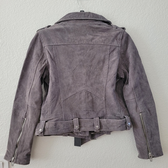Blank NYC Suede Moto Leather Jacket S Grey NWT - Picture 4 of 9